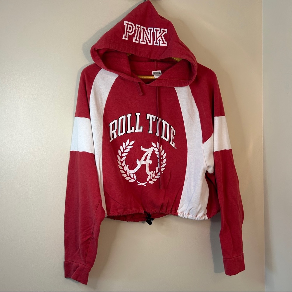PINK Victoria's Secret by Victoria's Secret Crimson 'Roll Tide' Cropped Hoodie